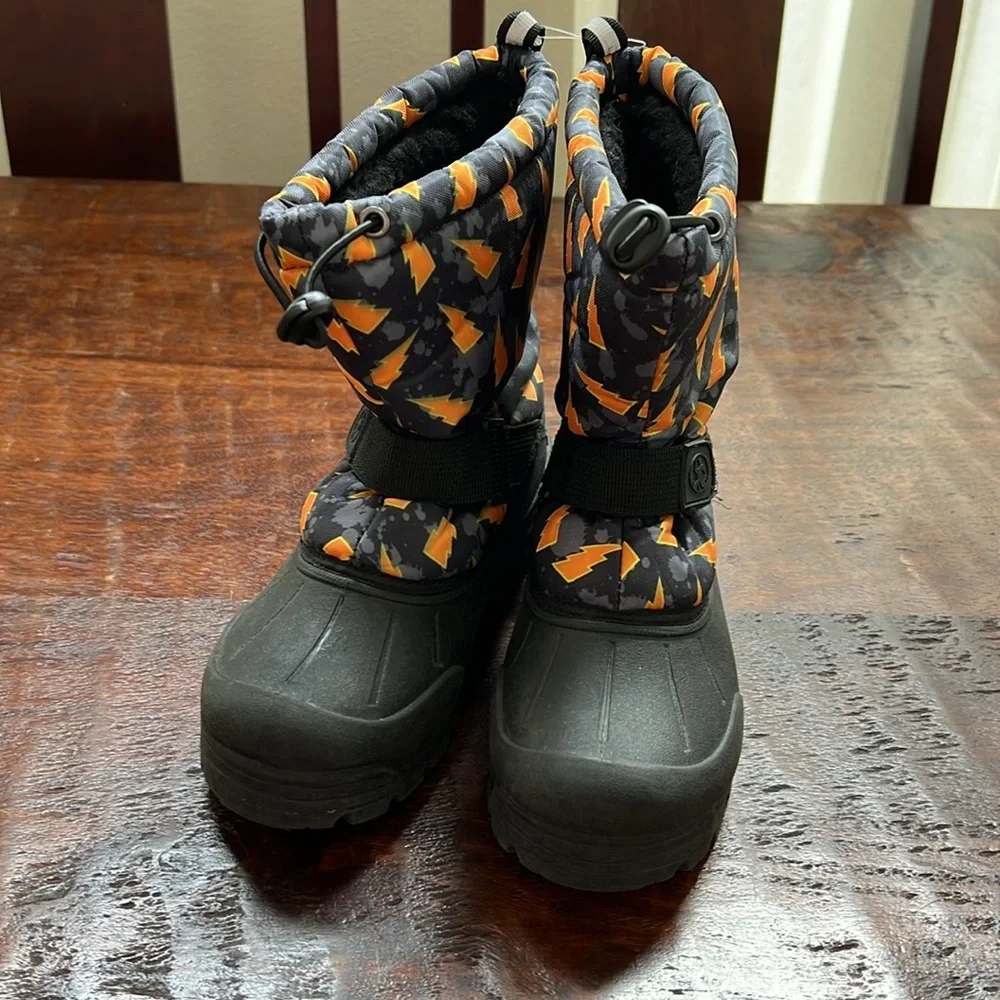NORTHSIDE Unisex Kids Winter Insulated Frosty Boots Black/Orange Lightning US-2